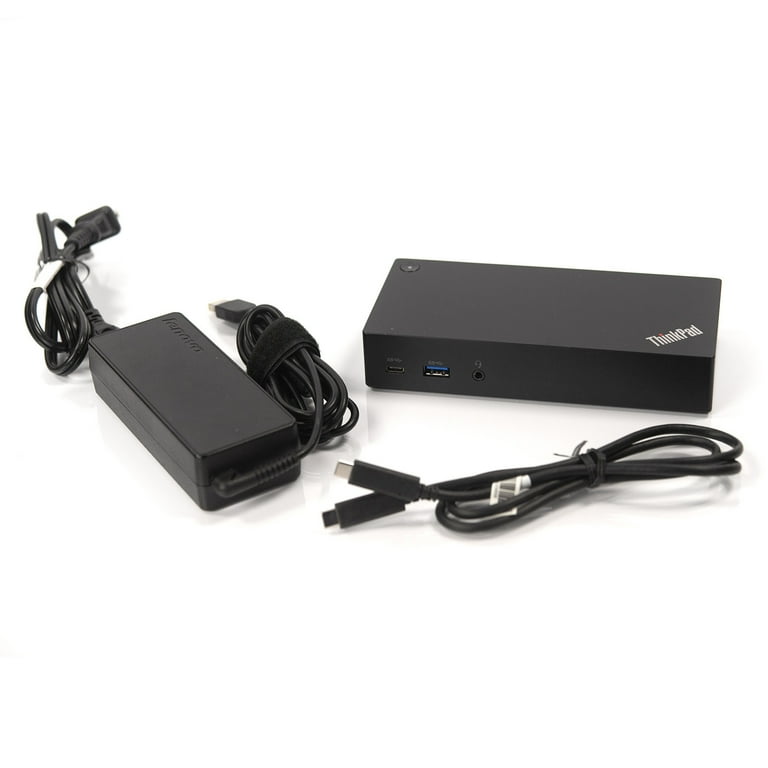 Used Lenovo ThinkPad USB-C Dock 40A9 DK1633 Laptop Docking Station 40A90090US SD20L36276 03X7194 USB-C Cable & 90w AC Adapter - Walmart.com