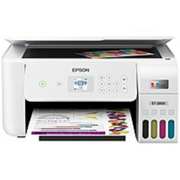 Pre-Owned Epson EcoTank ET-2800 Inkjet Multifunction Printer - Color - Copier/Printer/Scanner - 5760 x 1440 dpi Print - 120 sheets Input - Color Scanner - 1200 dpi Optical Scan - Wireless LAN -