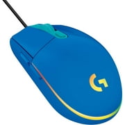 Used Logitech G203 Wired Gaming Mouse, 8,000 DPI, Rainbow Optical Effect LIGHTSYNC RGB, 6 Programmable Buttons, PC/Mac Computer and Laptop Compatible - Blue