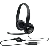 Used Logitech H390 ClearChat Comfort Wired Headset USB with Mic - Black
