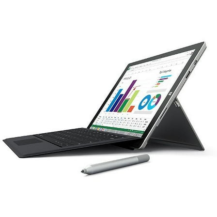 Microsoft Surface 3 Bundle with Windows 10, Surface Pen (Silver), Surface 3 Type Cover (Black), Intel ATOM X7-Z8700 processor, 2GB Memory, 64 GB Hard Drive