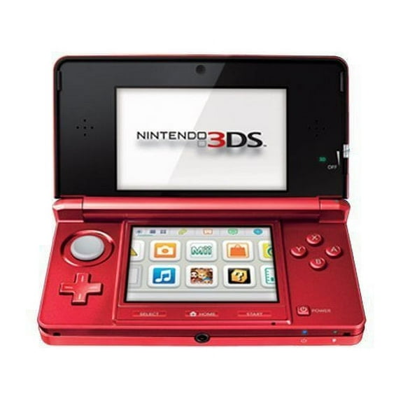 Pre-Owned Used - Nintendo 3DS Console Flame Red, Bundled with FREE Chima Lavals Journey 3DS Game, Charger and Stylus