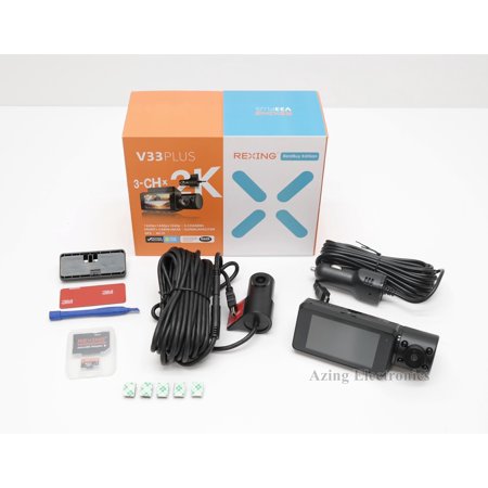 Good Rexing V33 3 Channel 1440p+1440p+1440p Resolution Dashcam with Front +Cabin +Rear camera, GPS BBY-V33