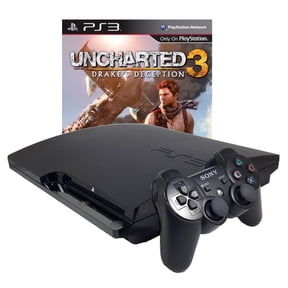 Restored Sony PlayStation 3 PS3, Uncharted 3 Bundle, 320GB, Black, 1