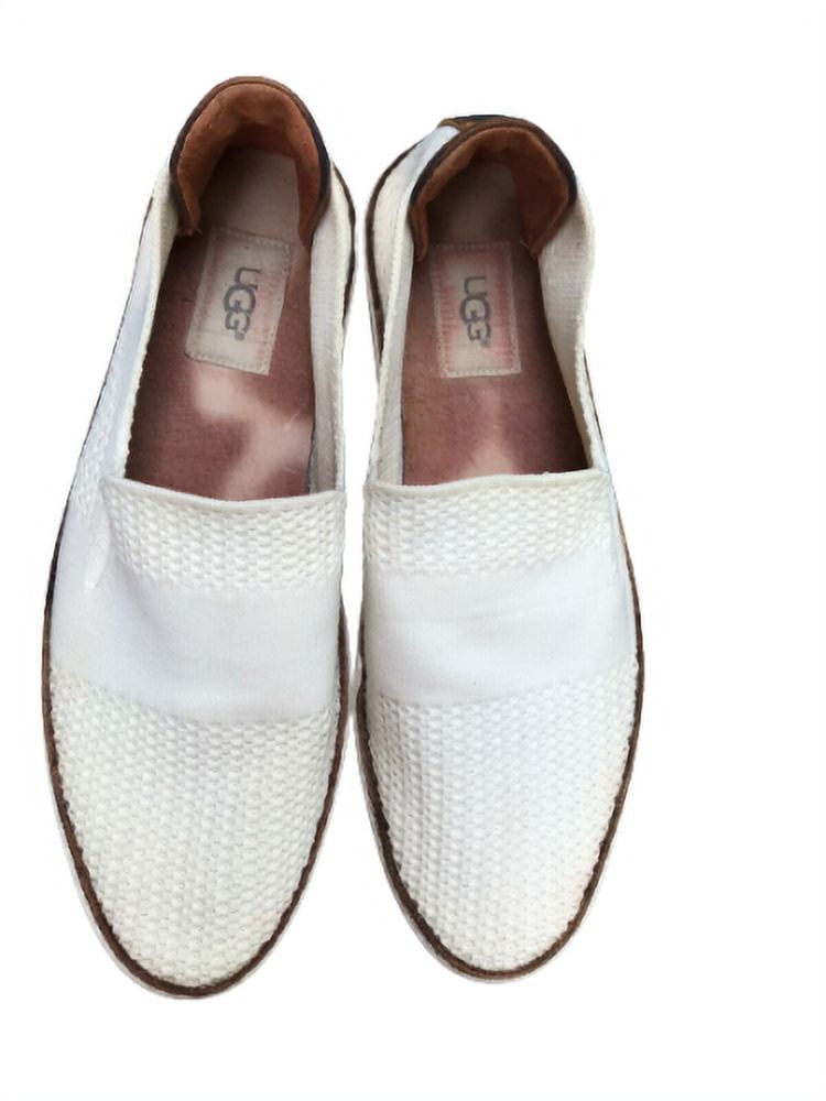Used UGG Womens Sammy Slip On Hyper Weave Casual Sneakers White