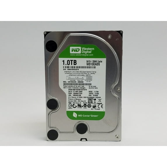 Pre-Owned Used Western Digital WD Caviar Green WD10EADS 1TB 3.5" SATA II Desktop Hard Drive