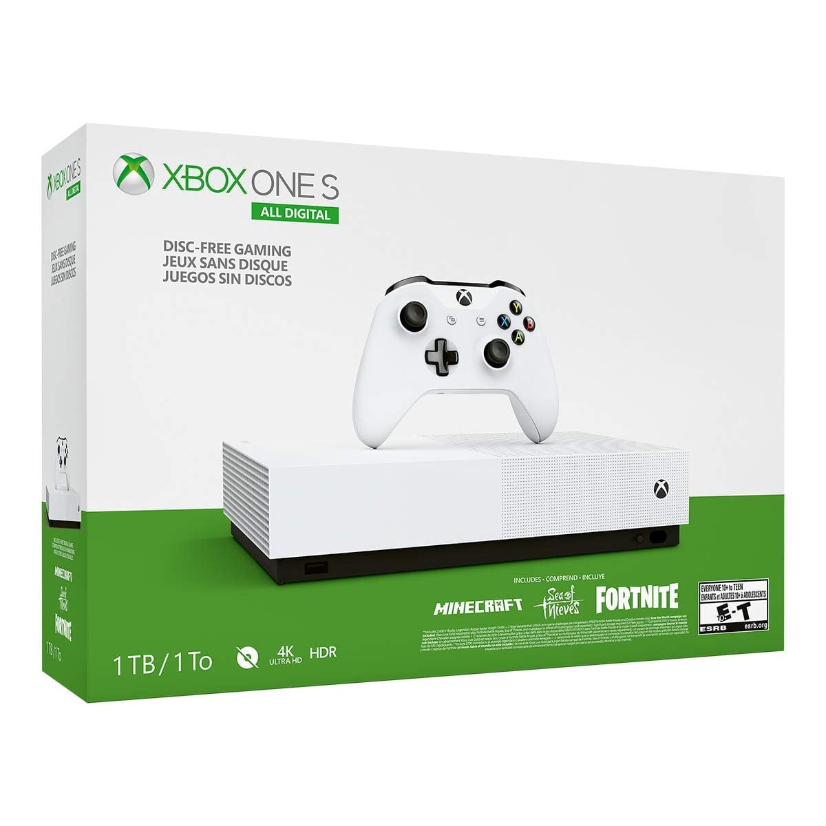 Pre-Owned Used Xbox One S All Digital Edition with Xbox One Wireless Controller 1TB (Disc-free gaming) - Chile, White