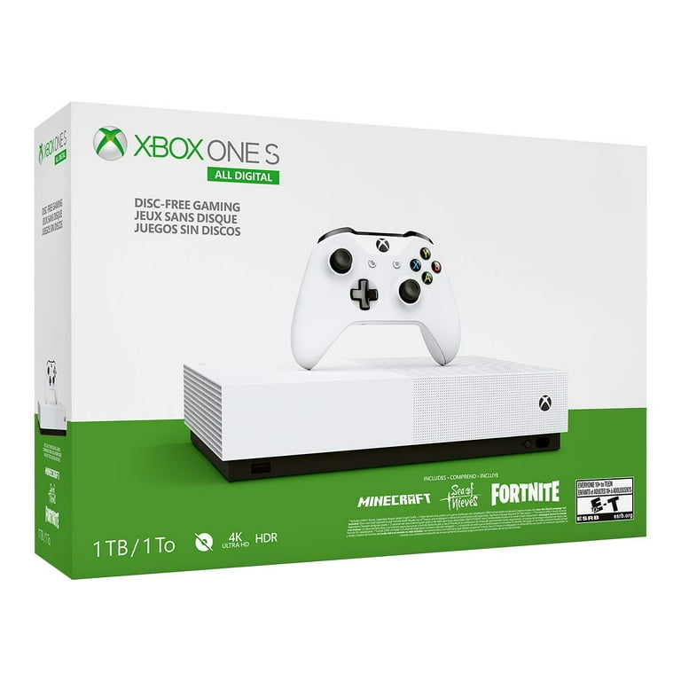 Pre Owned Used Xbox One S All Digital Edition with Xbox One Wireless Controller 1TB Disc free gaming US Canada White
