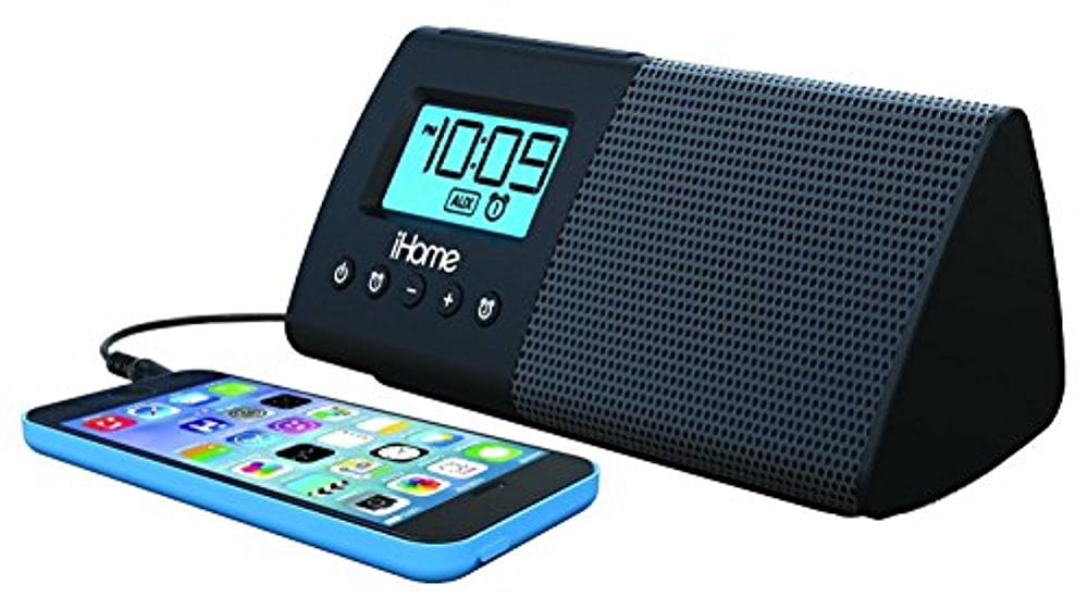 Used iHome iHM46BC Portable USB Charging Dual Alarm Clock Speaker