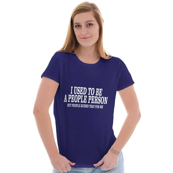 Used to be a People Person Antisocial Womens Slim Fit Graphic Tee Brisco Brands S