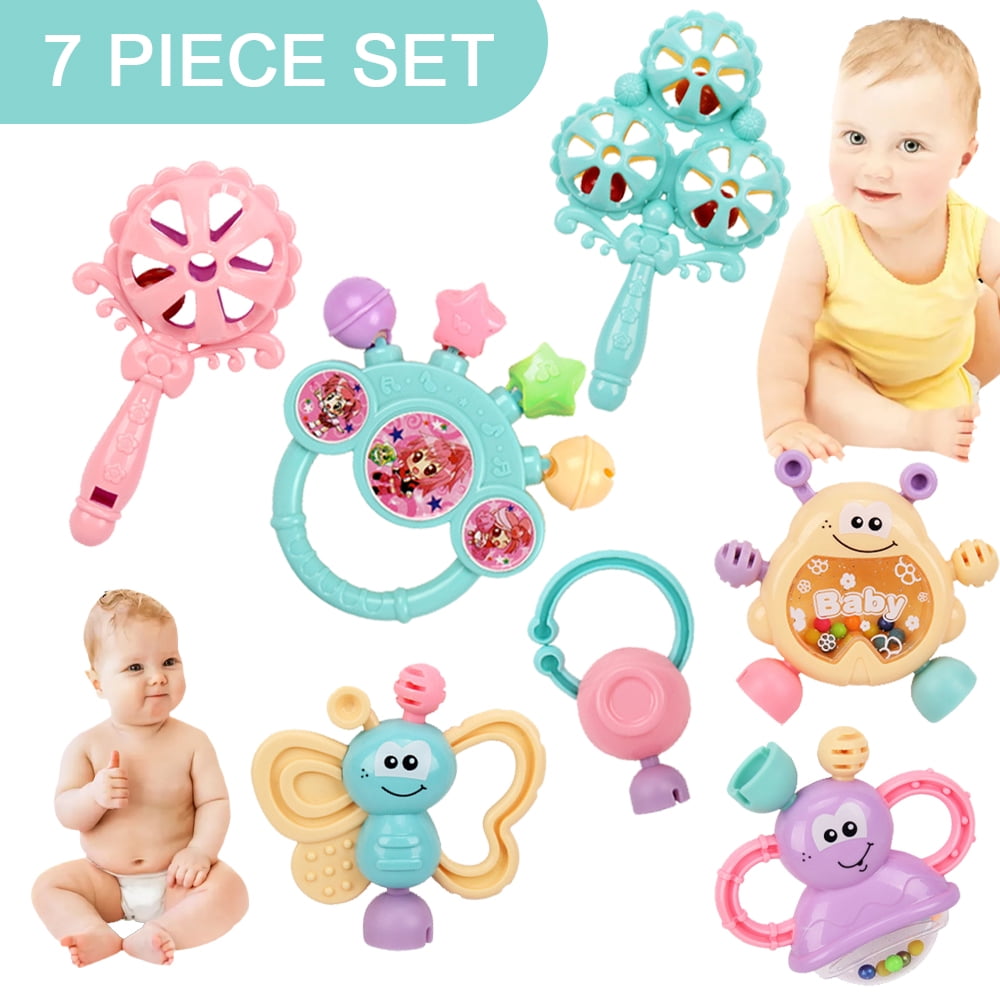 LNKOO 7Pcs Baby Rattles \u0026 Teethers Set, Lightweight Grab Toys, Early  Educational Toys for 3-12 Month Babies, Boys, Girls - Walmart.com, image size:1000x1000