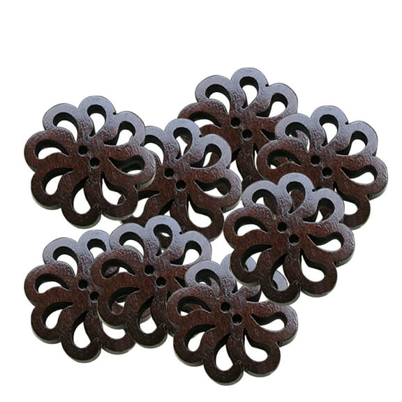Useful 40 Pcs Hollow Round 2-Holes Sewing Scrapbooking DIY Wooden Buttons