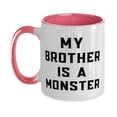 thumbnail image 1 of Useful Brother Two Tone 11oz Mug, My Brother Is A Monster, Fancy Cup For Brothers From Brother, 1 of 5