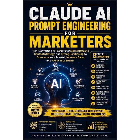 Useful Claude AI Prompts Claude AI Prompt Engineering for Marketers: High-Converting AI Prompts for Market Research, Content Strategy, and Strong, (Paperback)