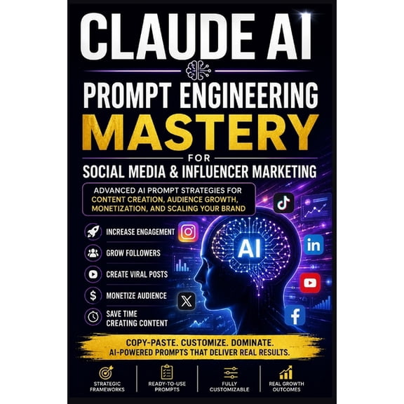 Useful Claude AI Prompts Claude AI Prompt Engineering Mastery for Social Media & Influencer Marketing: Advanced AI Prompt Strategies for Content , (Paperback)