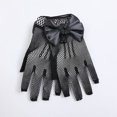 thumbnail image 1 of Useful Elegant Bow Knot Holiday Princess Birthday Party Gloves Etiquette Dress Gloves Children's Wedding Gloves Short Lace Mesh Gloves BLACK, 1 of 6