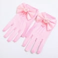 thumbnail image 1 of Useful Elegant Bow Knot Holiday Princess Birthday Party Gloves Etiquette Dress Gloves Children's Wedding Gloves Short Lace Mesh Gloves PINK, 1 of 7