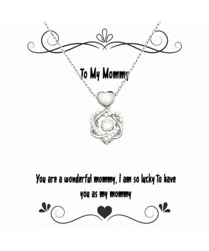 Useful Mommy Gifts, You are a wonderful mommy, I am so lucky, Mommy Heart Knot Silver Necklace From Son Daughter, Gifts For Mom, Gifts for Mothers Day, Gift ideas for mom, What to get mom for her