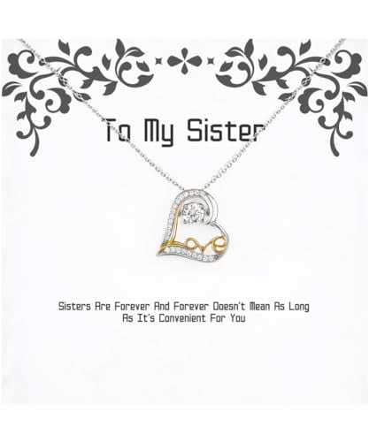 Useful Sister Gifts, Sisters Are Forever And Forever Doesn't, Funny Love Dancing Necklace For Big Sister, Jewelry From Sister