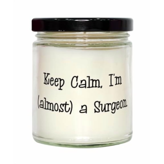 Useful Surgeon Scent Candle, Keep Calm, I'm (almost) a Surgeon, Funny For Coworkers From Colleagues