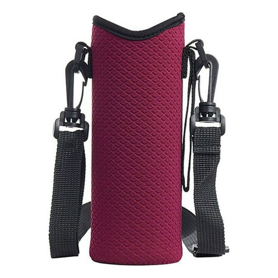 Useful With Strap Pouch Portable Water Bottle Case Cup Sleeve Vacuum Cup Sleeve Water Bottle Cover WINE RED