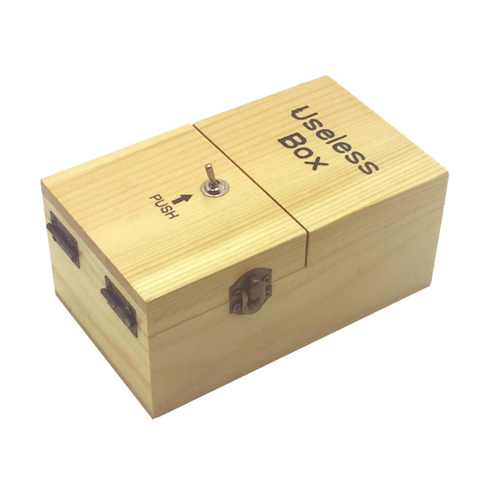 Useless Box Turns Itself Off In Wooden Storage Box Alone Machine