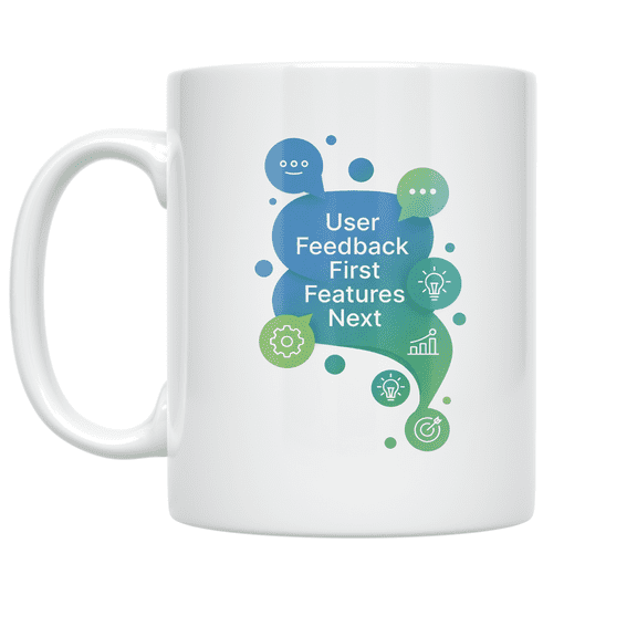 User Feedback First Features Next - Business Enthusiast - 11 oz Ceramic Coffee Mug