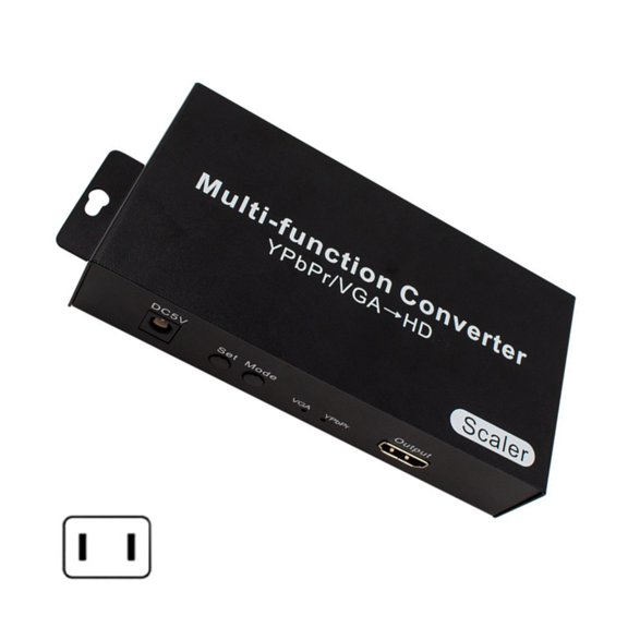 User Friendly Double Input YPbPr VGA to HDTV Port Conversion Adapter Portable Converter Plug and Play Functionality