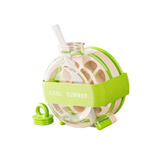 User Friendly Drink Container With Quickly Ice Releases Mechanism And Straw Accessories Press to Releases Ice Cubes Bottle