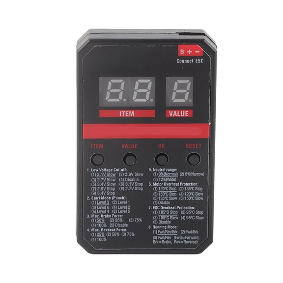 User Friendly Electronic Speed Controller Programming Card Featuring LED Screen Multifunction ESC Programming Module