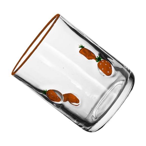 User Friendly Glass Juices Cup Fruit Themd Recyclable Materials for Sustainable Use Dishwasher Safe Sturdy