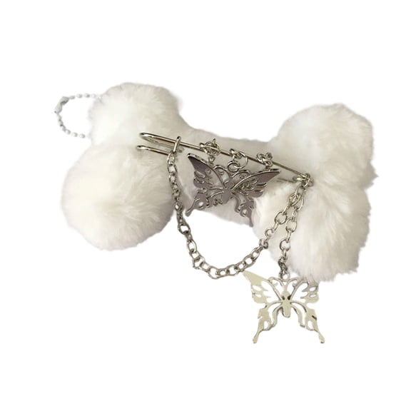 User Friendly Plush Keychain Bone Butterfly Shape Soft Texture Portable Accessory For Daily Use Gift Kids Adults