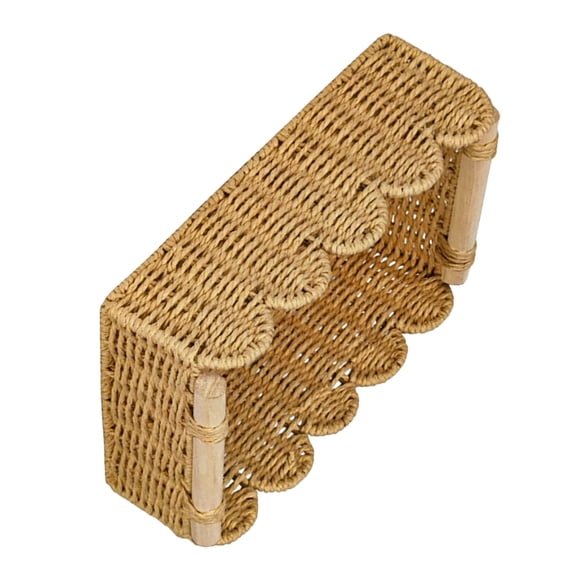 User Friendly Recycled Paper Rope Basket With Fan Edges Ideal For Bathroom Shelf Organization And Farmhouse Decor