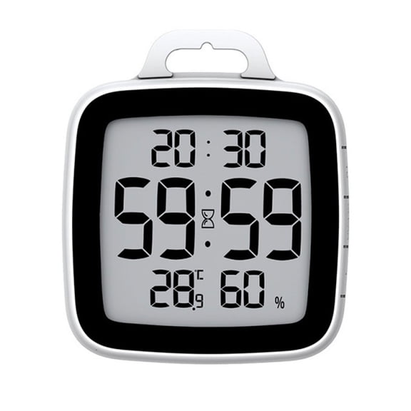 User Friendly Shower Timer Clock with Large Screen, Humidity and Temperature Gauges Timekeeping Instrument for Home Use