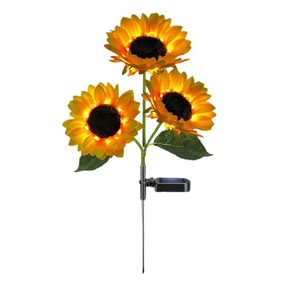 User Friendly Solar Pathway Lights Flower Shape Waterproof Walkway Light Plastic Texture Solar Flower Statue Light