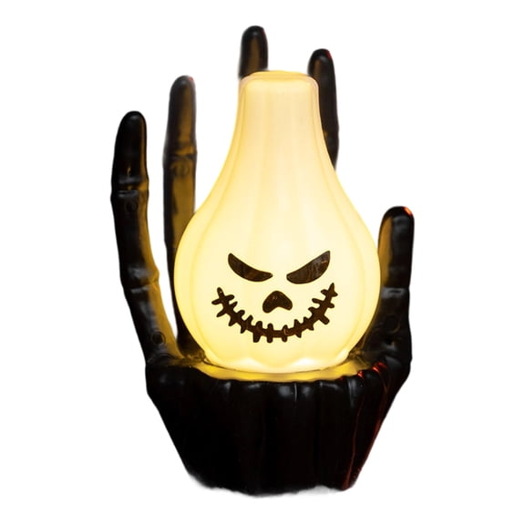 User Friendly Specters Hand Night Light With Shatters proof Design Warm Glowing Holiday Tabletop Display