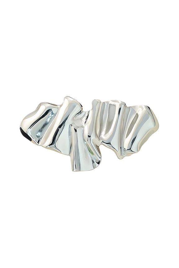 User Friendly Stainless Steel Brooch Materials Safe for Skin Pleated Design Sustainable Fashion Jewelry