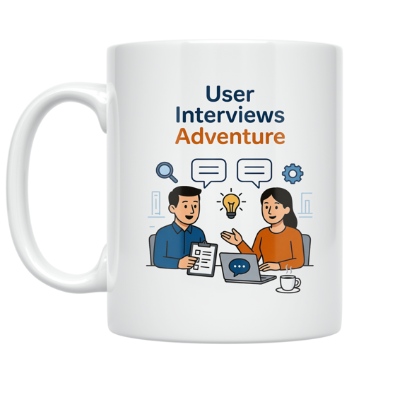 User Interviews Adventure Design - UX Researcher - 11 oz Ceramic Coffee Mug