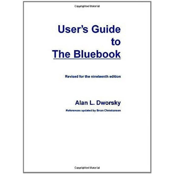 Pre-Owned User's Guide to the Bluebook (Paperback) 0837738385 9780837738383
