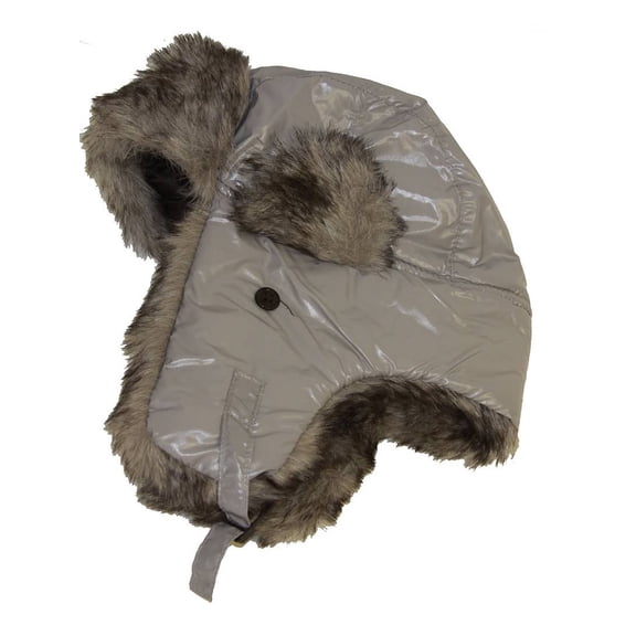 Ushanka Faux Fur Trapper Winter Flight Trooper Hat Cap GREY