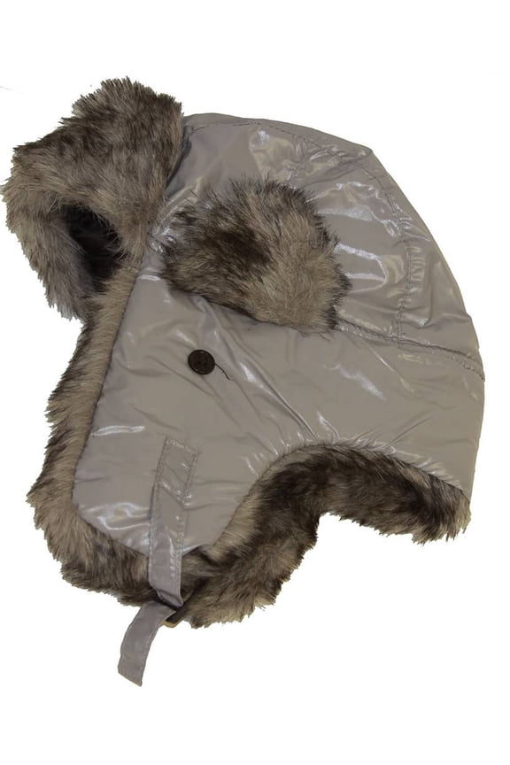 Ushanka Faux Fur Trapper Winter Flight Trooper Hat Cap GREY