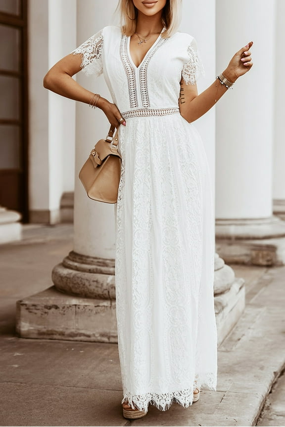 Boho Chic Maxi Dress | Waist Lace Detail | Flirty Bohemian Style