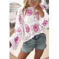 thumbnail image 1 of Ushdele Chic Drop Shoulder Sweater: Soft Eyelet, Comfort Meets Style!, 1 of 8
