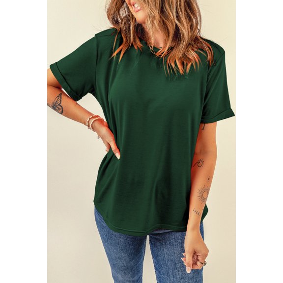 Ushdele Chic Green Tee: Soft, Breathable, Perfect for Summer!
