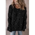 thumbnail image 1 of Ushdele Chic Pearl-Trimmed Black Rhombus Sweater - Fashion Statement!, 1 of 8