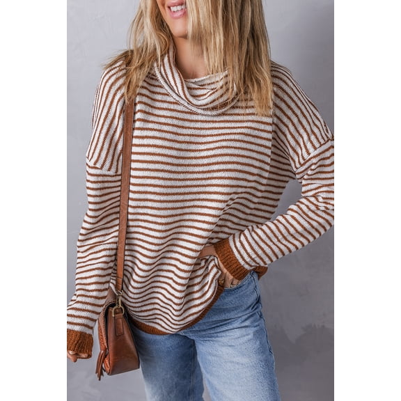 Ushdele Chic Striped Turtleneck - Cozy Daily Must-Have