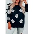 thumbnail image 1 of Ushdele Elegant Black Glitz Crewneck, Hauntingly Chic Halloween Sweater, 1 of 6
