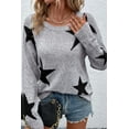 thumbnail image 1 of Ushdele Elegant Star-Print Drop Shoulder Sweater - Your Stylish Warmth!, 1 of 8