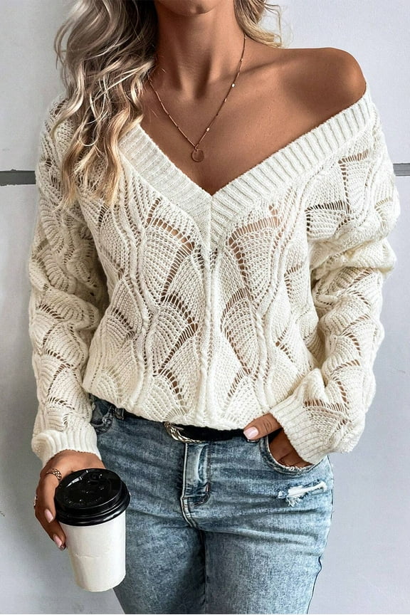 Elevate Your Wardrobe with Chic Beige V-Neck Sweater - Timeless Style!
