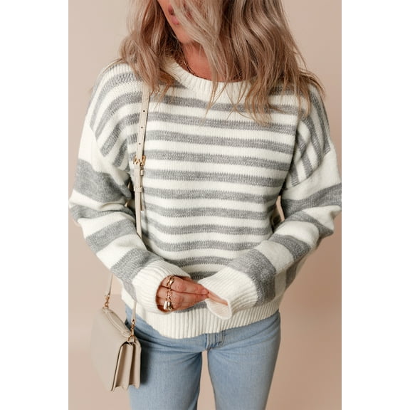 Ushdele Elevate Your Winter Wardrobe with Classic Stripe Sweater